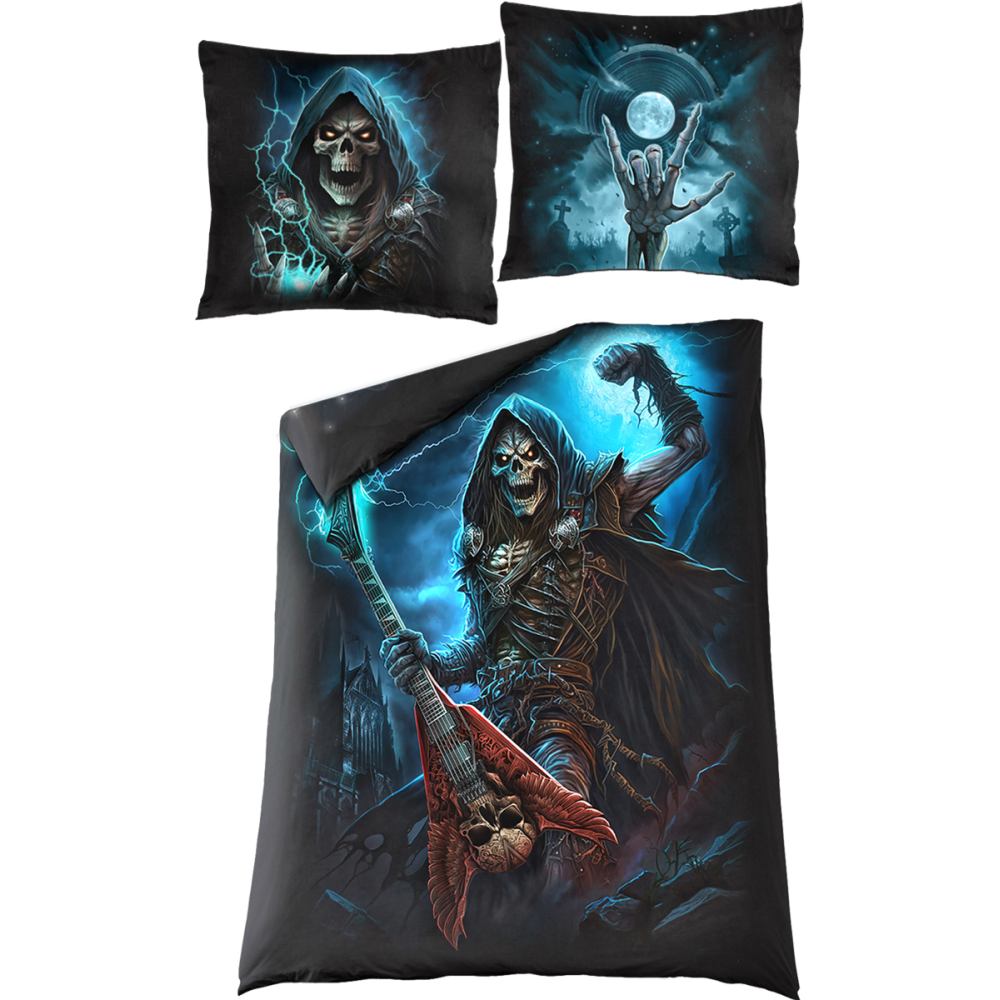 Spiral - Grim Rocker Dekbedovertrekset - Eenpersoons - Zwart
